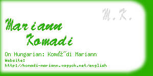 mariann komadi business card